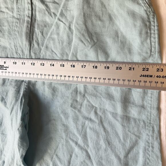 Paraphrase Women Cropped Pants Size 16W Light Blue Linen 24" Inseam - Picture 4 of 11